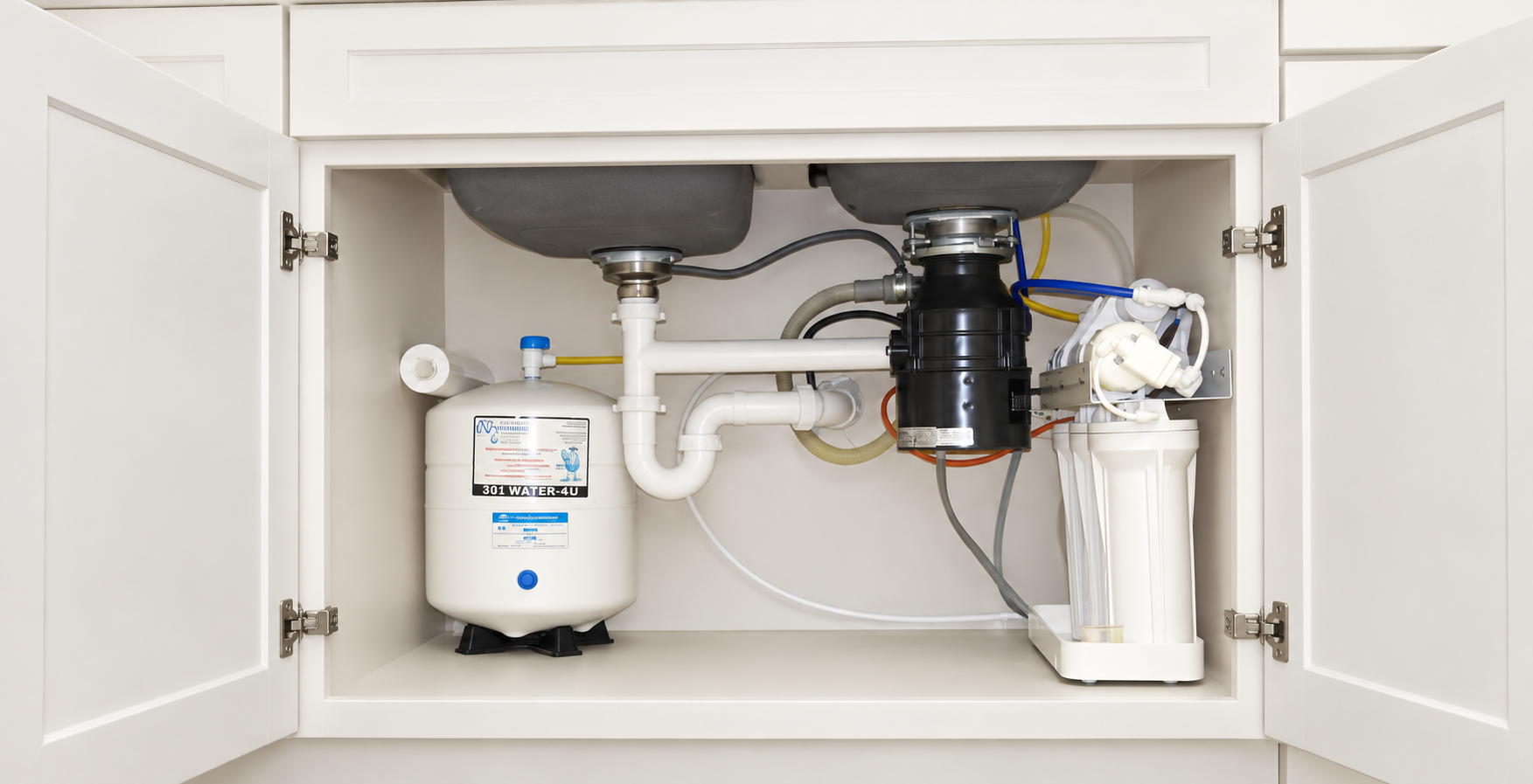 Illustrative under-sink reverse-osmosis equipment